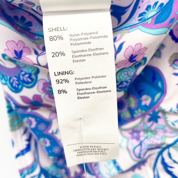 Cupshe Women's Blue Purple Paisley V-Neck Cheeky Monokini Swimsuit Size Medium - Picture 7 of 7